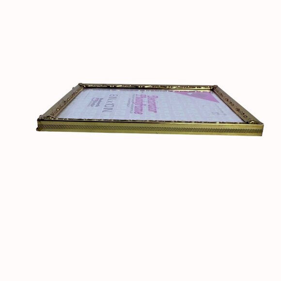 Woolworth Footed Photo Frame VTG Gold Tone Ornate Design Decorator 8 in x 10 in - Picture 8 of 12